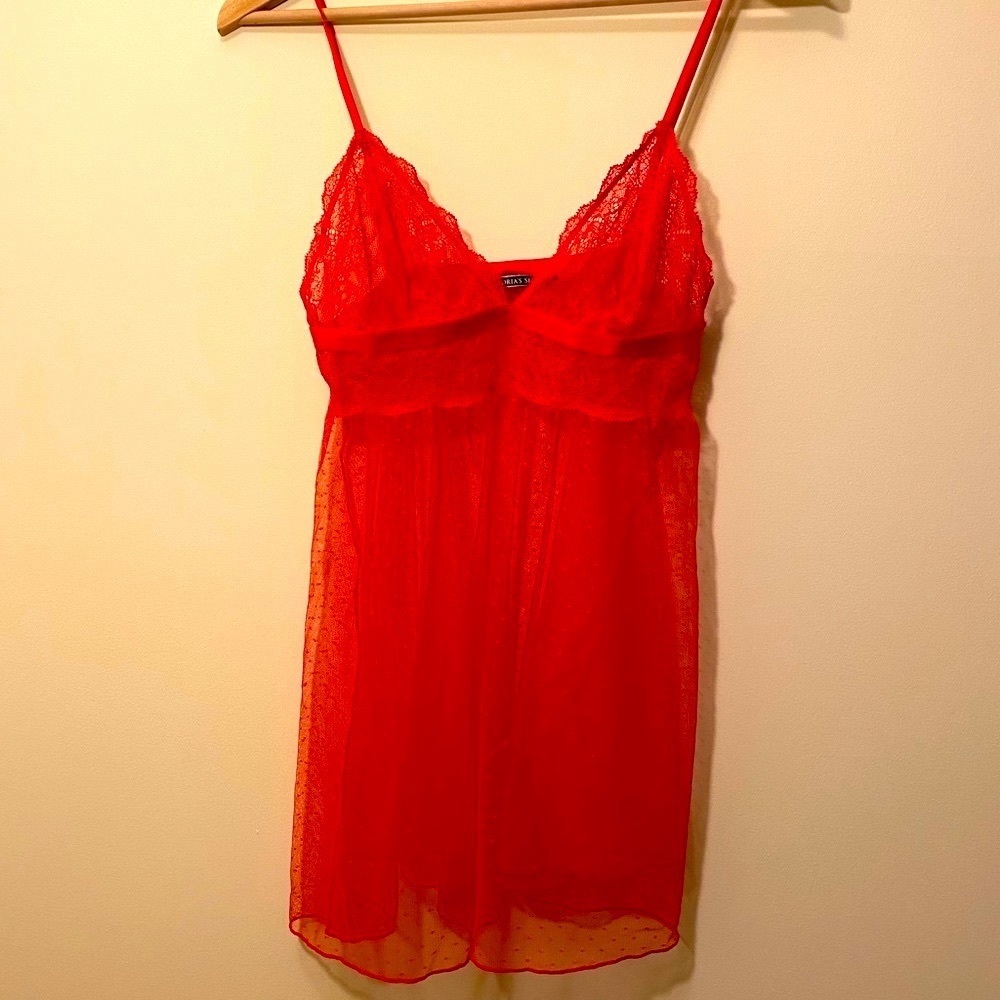 New Victoria’s Secret Red Babydoll Lingerie M